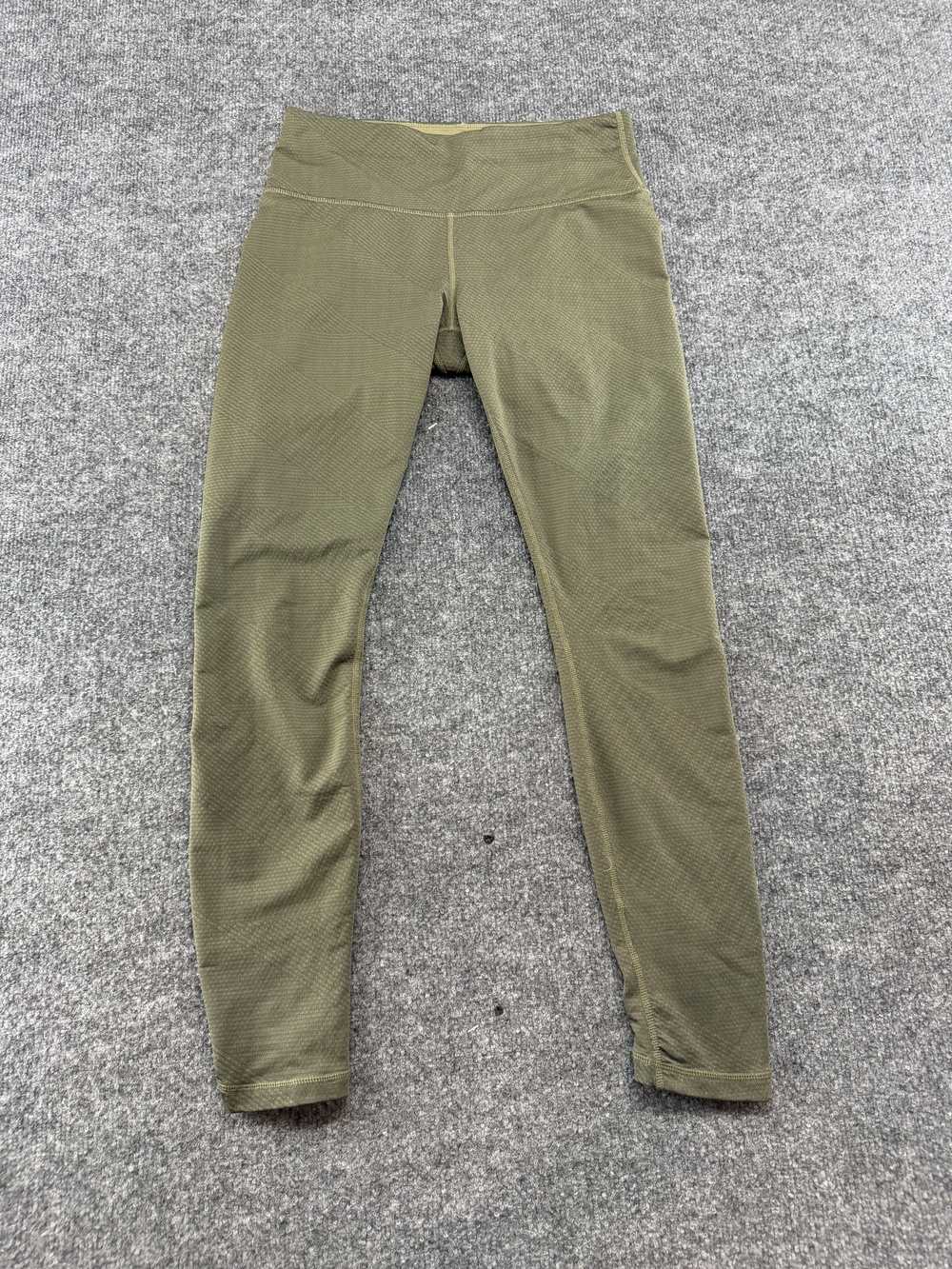 PrAna Leggings Womens Medium Green Textured Ankle Ruched Yoga Gym Pants Stretch